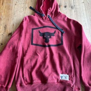 Men’s under armour rock series hoodie, size small, heathered red